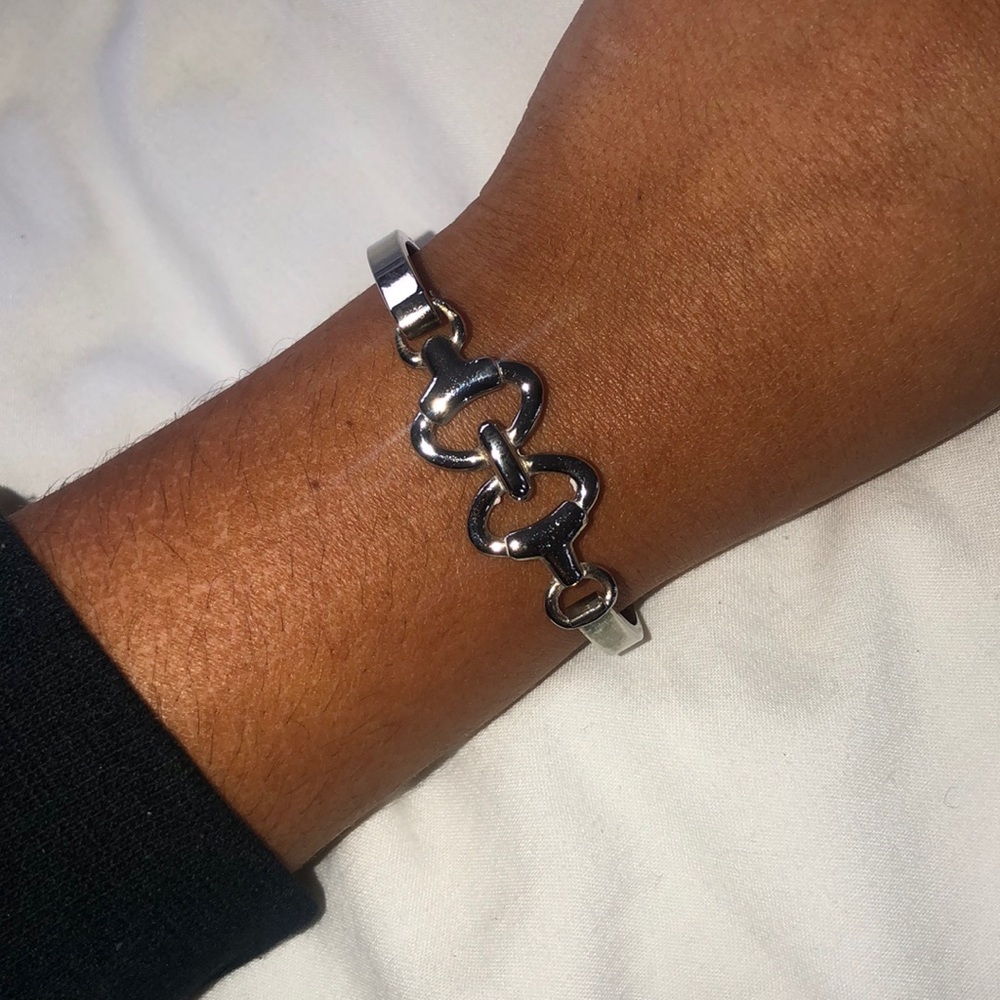 Pure silver horse bridle bracelet
